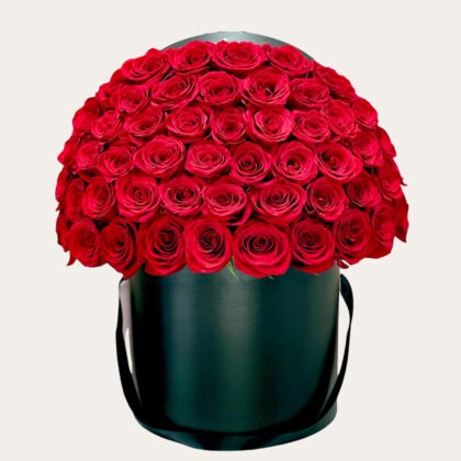 Black bag vase roses