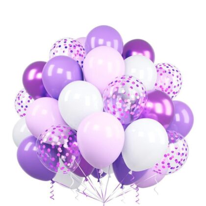Birthday Balloons | Purple & White