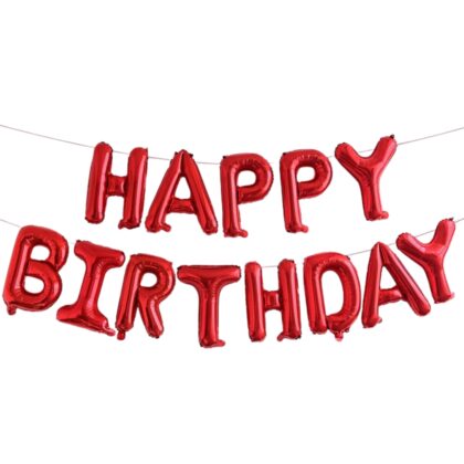 Happy Birthday Foil Alphabets Balloons | Red