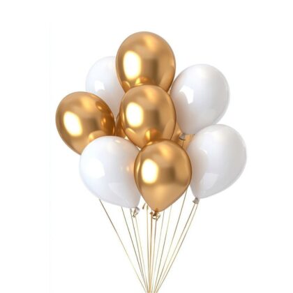 White & Gold Foil Balloons