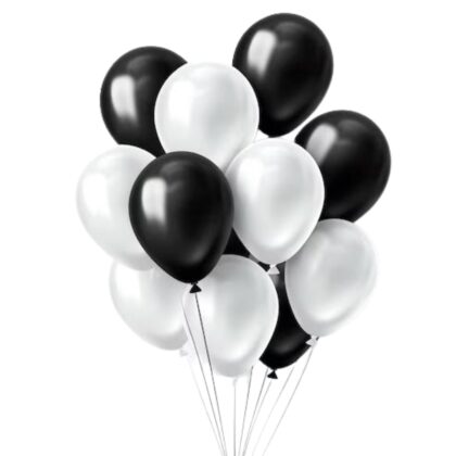 White and Black Foil Balloons