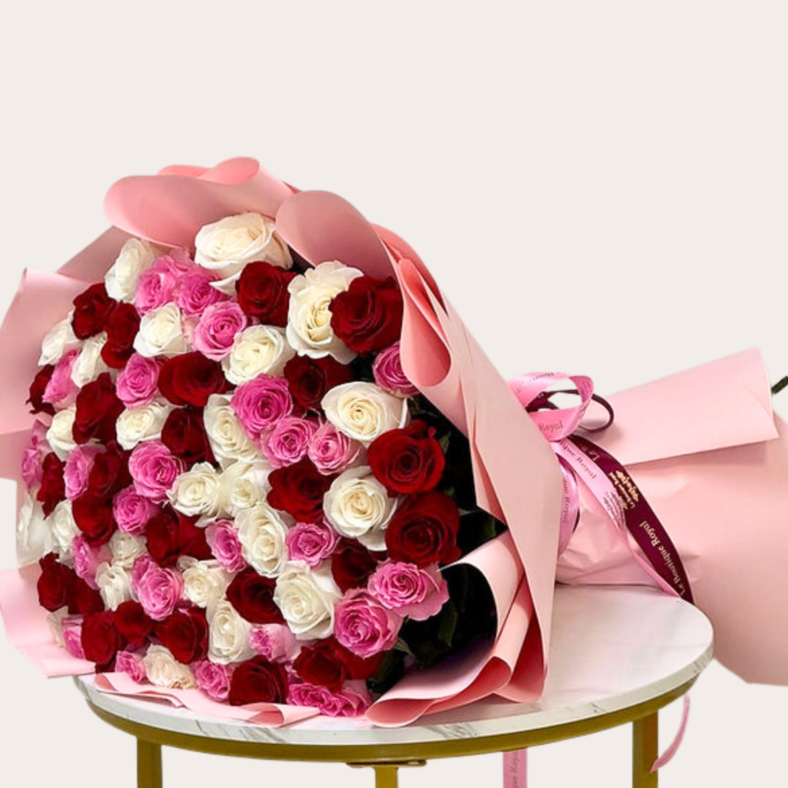 90 Multiple Colour Roses - Cute Bouquet - Anniversary Special