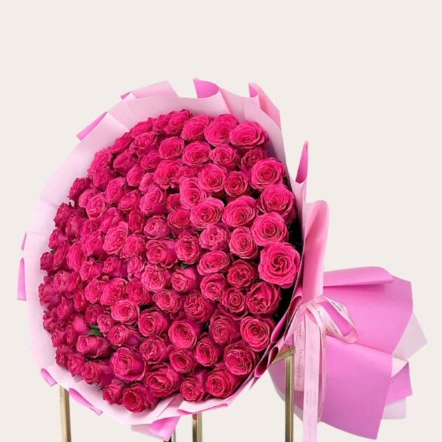 90 Roses 90 Pink Roses – Pink Premium Bouquet – Beautifulflowers