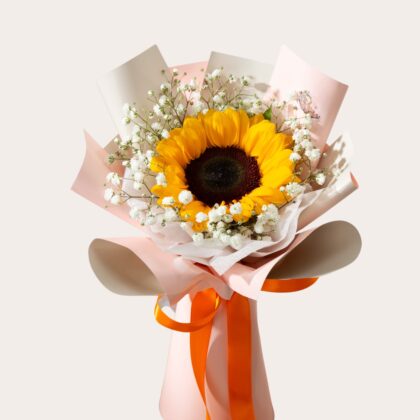 Bella Bright Single Sunflower Bouquet UAE – Luxury Delivery Dubai