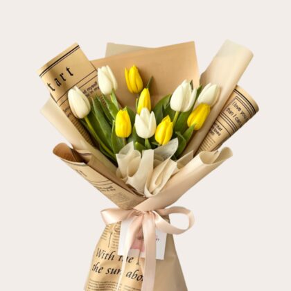 Bella Yellow Tulip Bouquet Dubai – Luxury Fresh Flowers UAE(1)