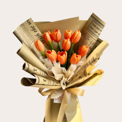 Lucky Orange Tulip Bouquet Dubai – Friendship & Congratulations Flowers UAE