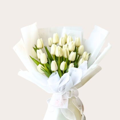 Luxury White Tulip Flowers UAE