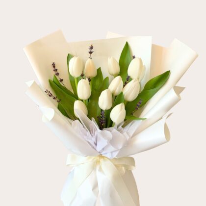 Luxury White Tulip Flowers UAE Sympathy