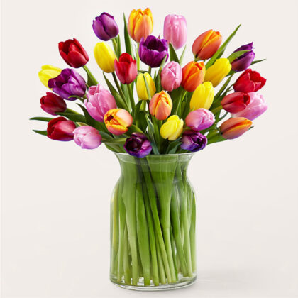 Signature Tulips with Vase | Luxury Floral Arrangement