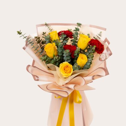Sunshine Carnations Bouquet for Birthday Surprise